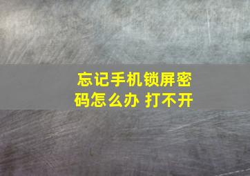 忘记手机锁屏密码怎么办 打不开